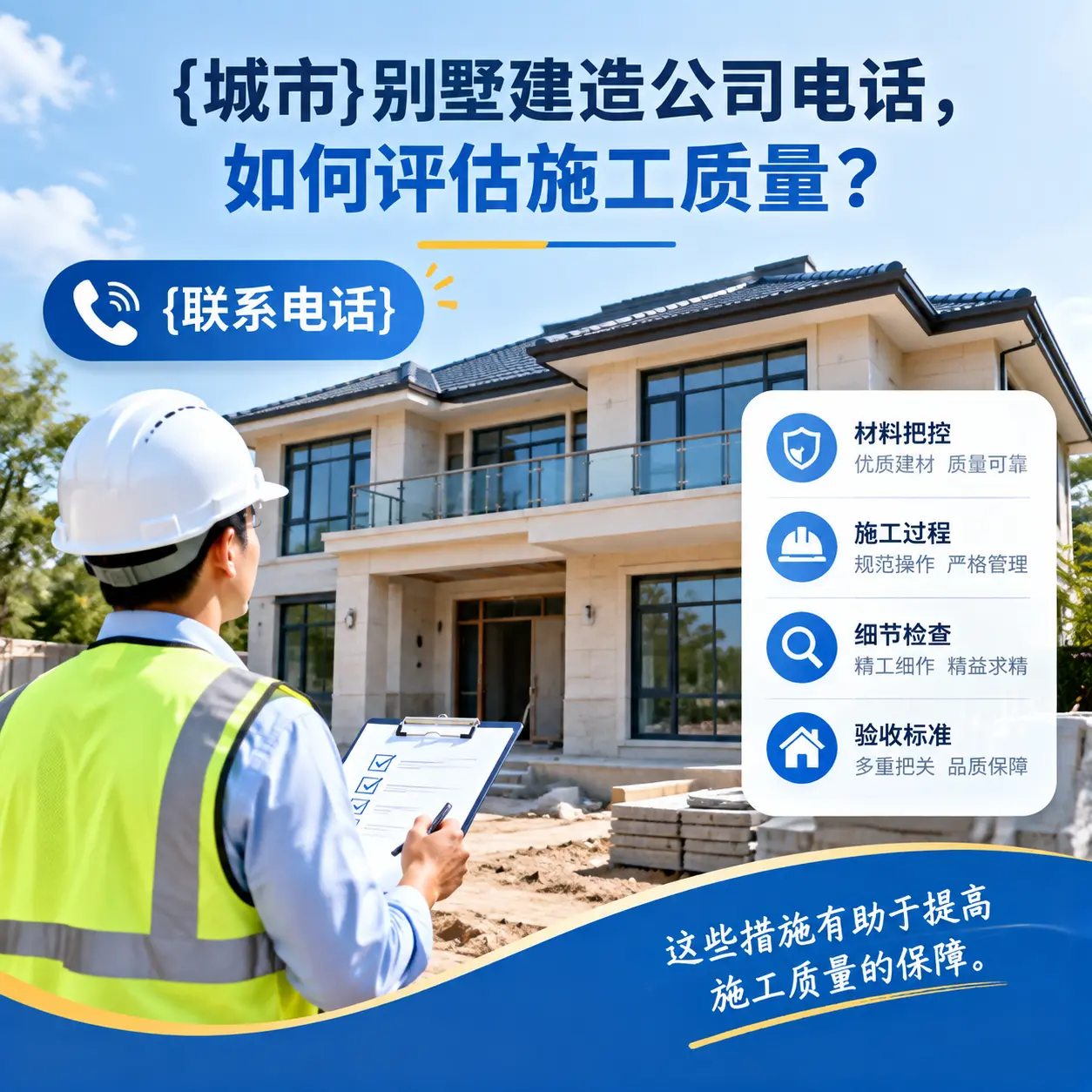 黔西南别墅建造公司电话,如何评估施工质量?
